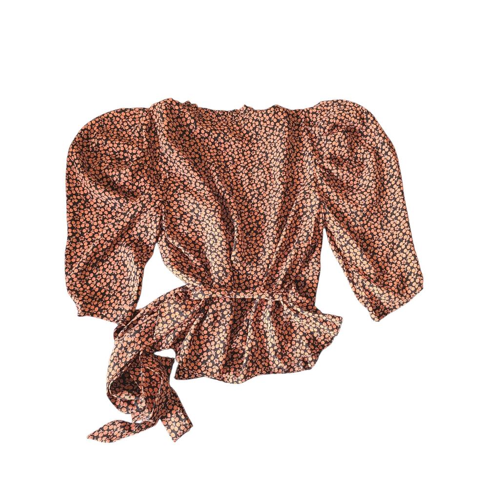 DÔEN Amaranta Puff Sleeve Wrap Top in Cherry Willow Floral - XS - Picture 4 of 7